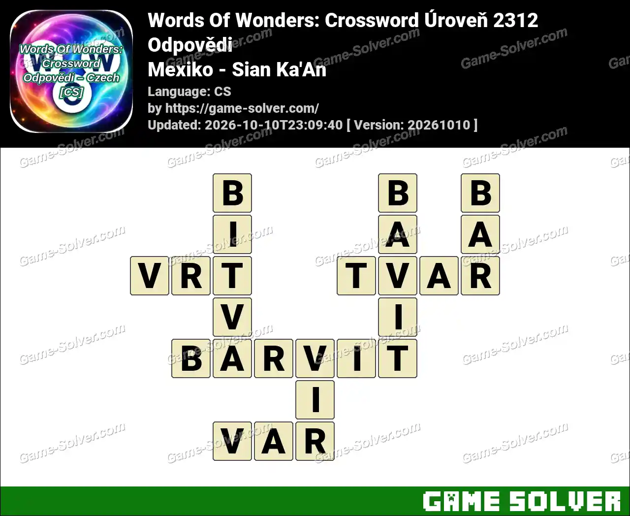 Words Of Wonders: Crossword Úroveň 2312 Odpovědi – Mexiko – Sian Ka’An
